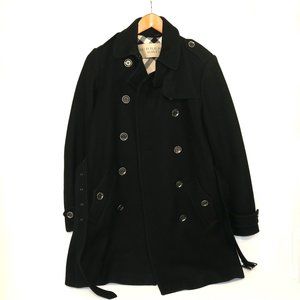 Burberry Virgin Wool Cashmere Double Breasted Belted Trench Coat